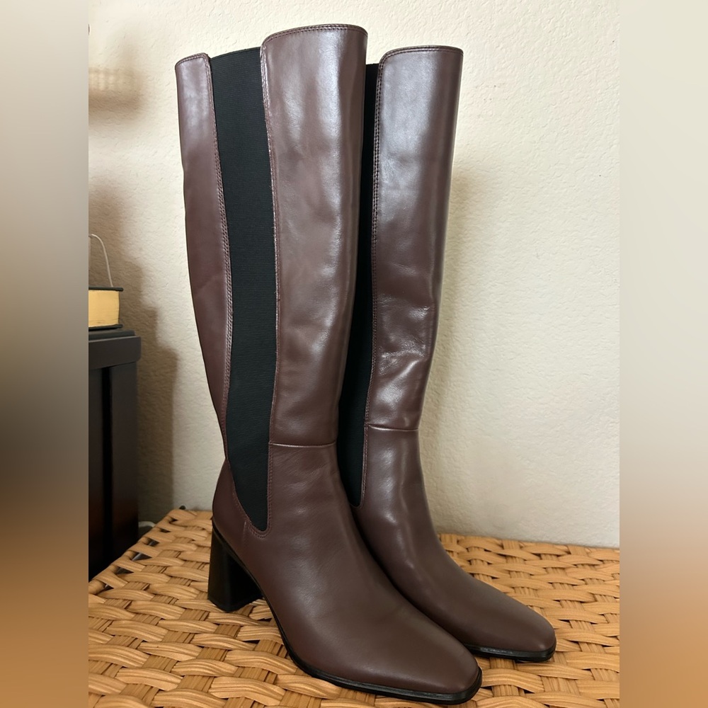 Nordstrom Tyra Knee High Brown and Black Heeled Boots